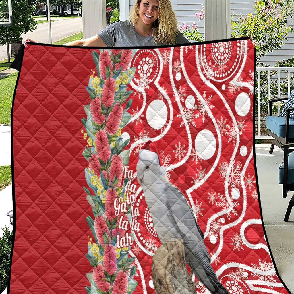Blue Galah Mutation Christmas Australia Quilt Falalalala Galalah Bottlebrush Red Aboriginal Art - Aussie Hoodie