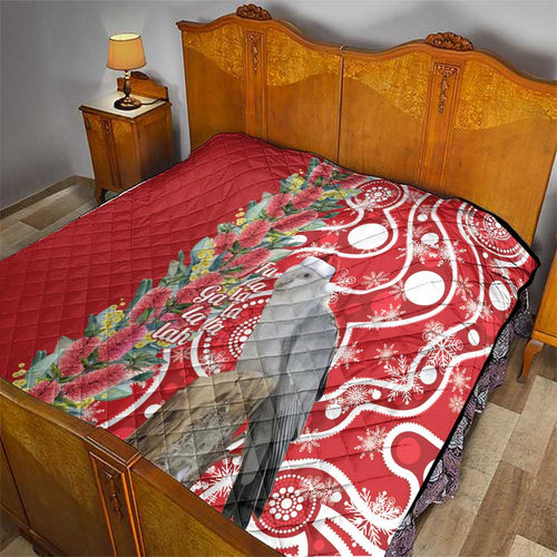 Blue Galah Mutation Christmas Australia Quilt Falalalala Galalah Bottlebrush Red Aboriginal Art - Aussie Hoodie
