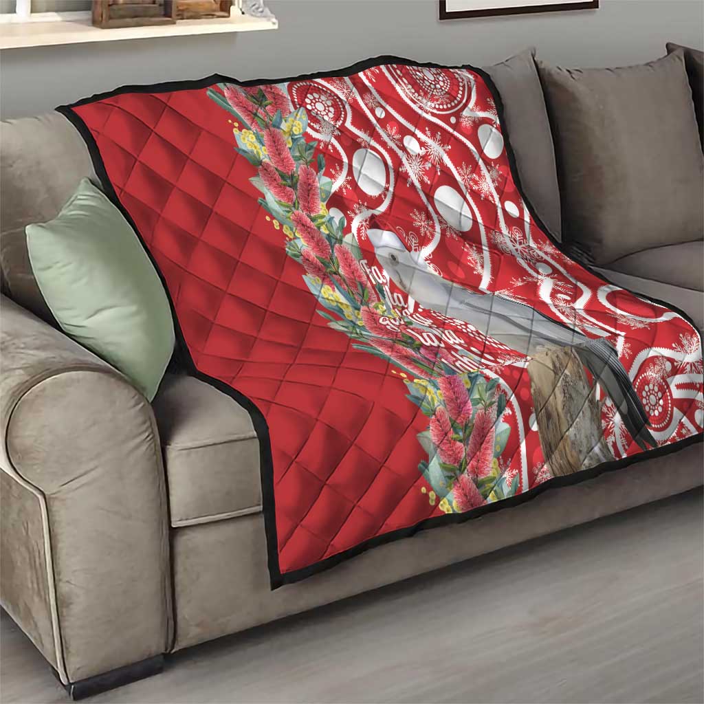 Blue Galah Mutation Christmas Australia Quilt Falalalala Galalah Bottlebrush Red Aboriginal Art - Aussie Hoodie