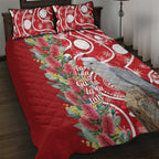 Blue Galah Mutation Christmas Australia Quilt Bed Set Falalalala Galalah Bottlebrush Red Aboriginal Art - Aussie Hoodie