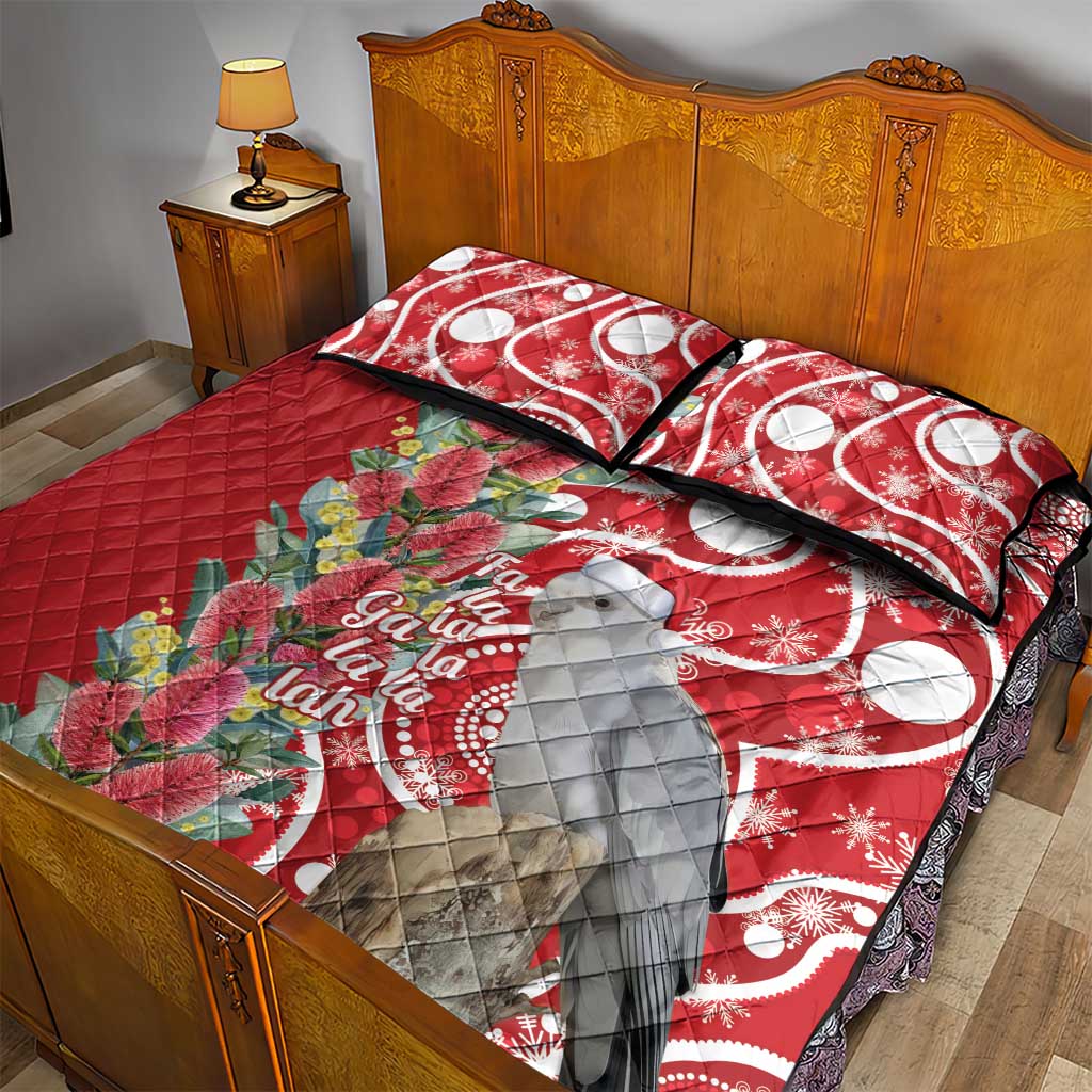 Blue Galah Mutation Christmas Australia Quilt Bed Set Falalalala Galalah Bottlebrush Red Aboriginal Art - Aussie Hoodie