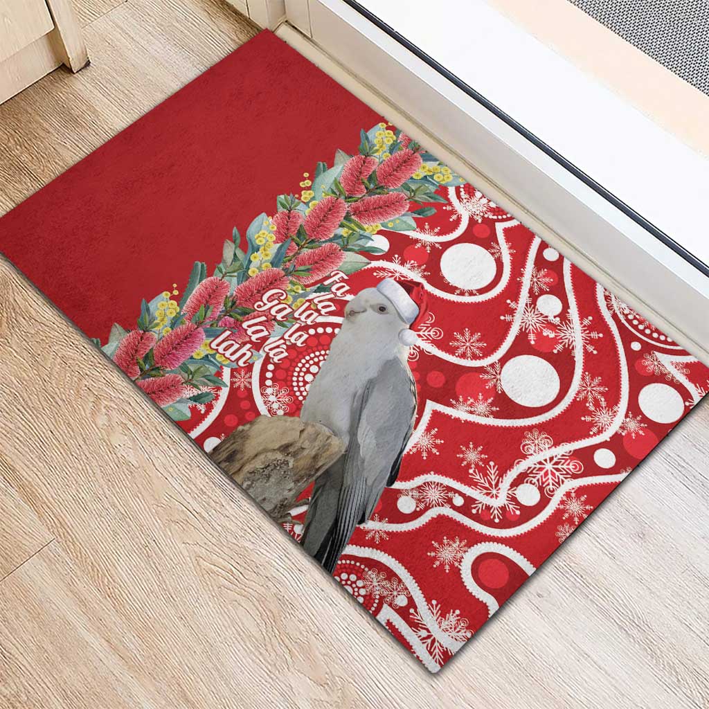 Blue Galah Mutation Christmas Australia Rubber Doormat Falalalala Galalah Bottlebrush Red Aboriginal Art - Aussie Hoodie