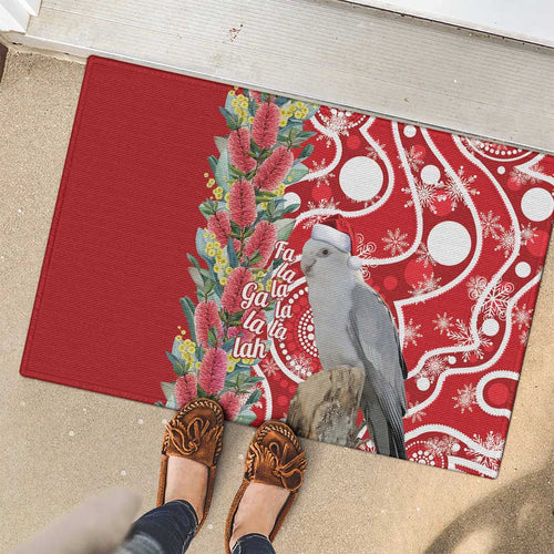 Blue Galah Mutation Christmas Australia Rubber Doormat Falalalala Galalah Bottlebrush Red Aboriginal Art - Aussie Hoodie