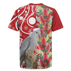 Blue Galah Mutation Christmas Australia Rugby Jersey Falalalala Galalah Bottlebrush Red Aboriginal Art - Aussie Hoodie