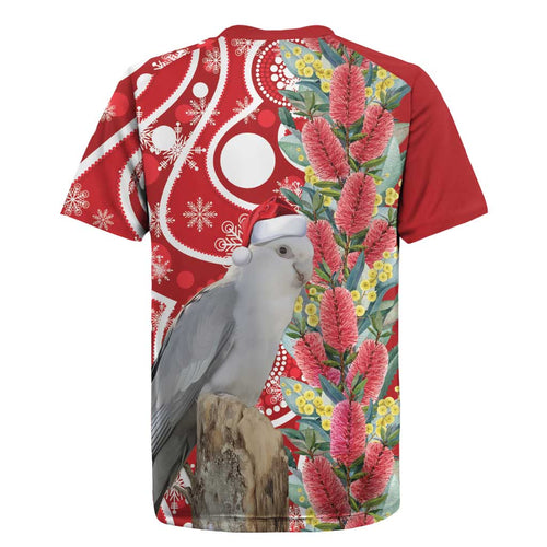 Blue Galah Mutation Christmas Australia Rugby Jersey Falalalala Galalah Bottlebrush Red Aboriginal Art - Aussie Hoodie