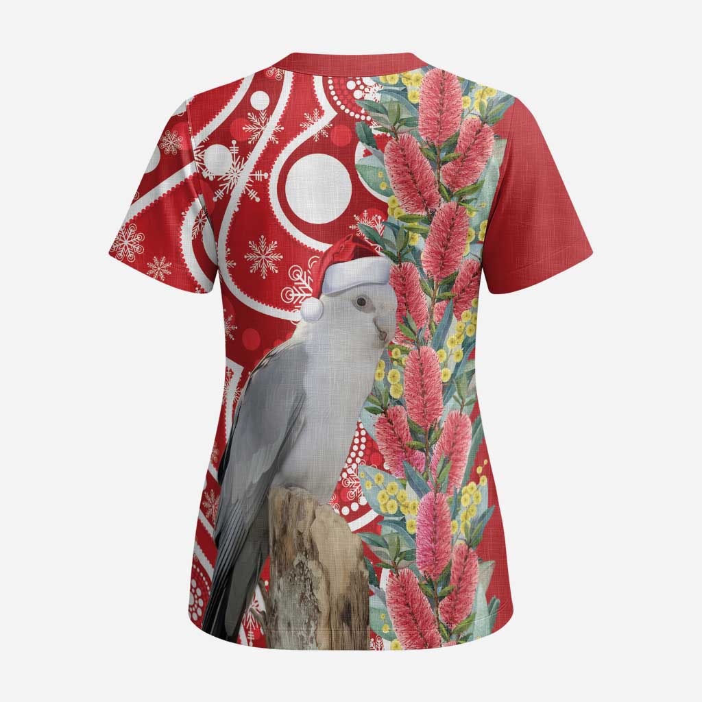 Blue Galah Mutation Christmas Australia Scrub Top Falalalala Galalah Bottlebrush Red Aboriginal Art - Aussie Hoodie