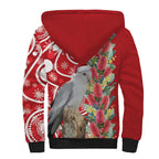 Blue Galah Mutation Christmas Australia Sherpa Hoodie Falalalala Galalah Bottlebrush Red Aboriginal Art - Aussie Hoodie