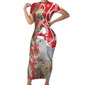 Blue Galah Mutation Christmas Australia Short Sleeve Bodycon Dress Falalalala Galalah Bottlebrush Red Aboriginal Art - Aussie Hoodie