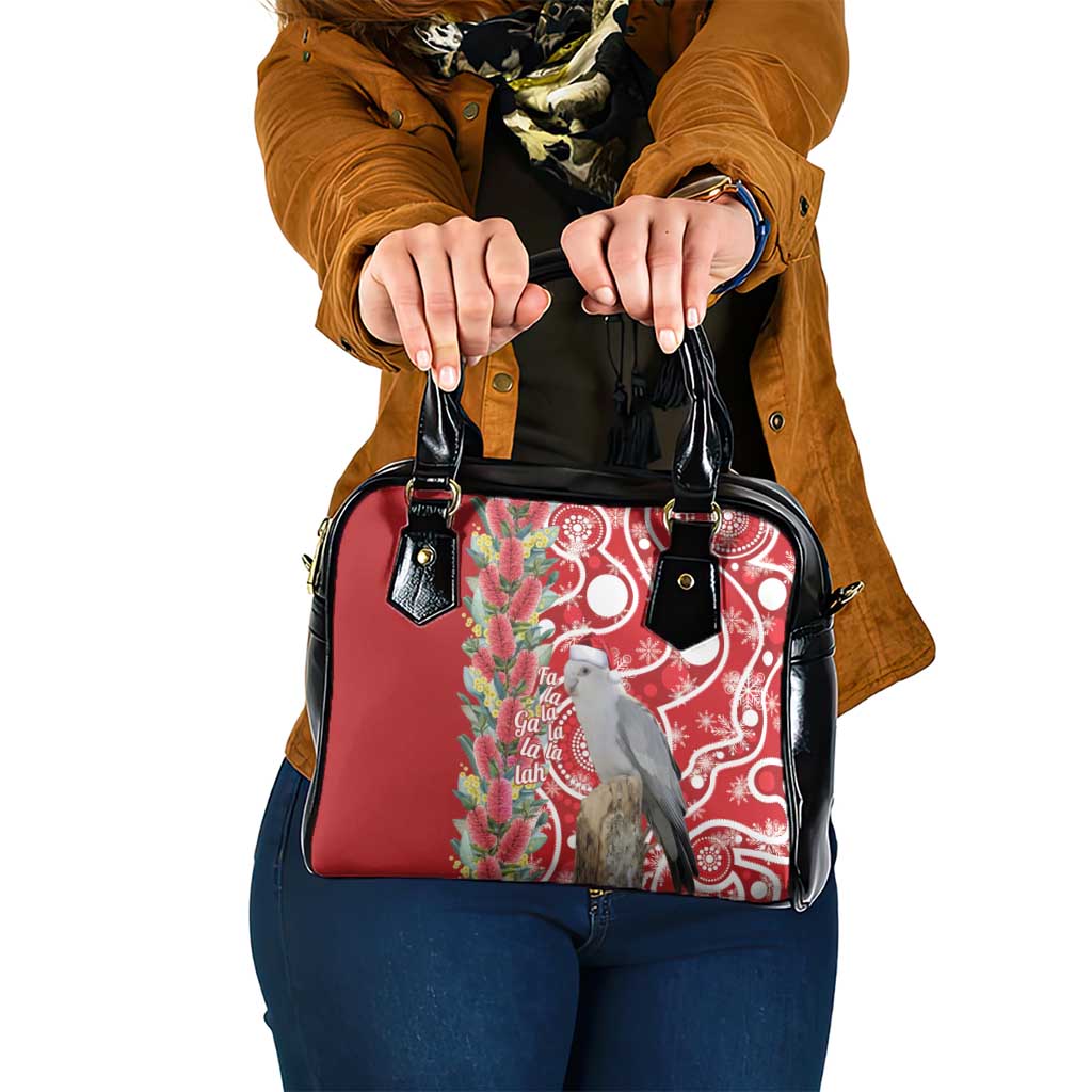 Blue Galah Mutation Christmas Australia Shoulder Handbag Falalalala Galalah Bottlebrush Red Aboriginal Art - Aussie Hoodie