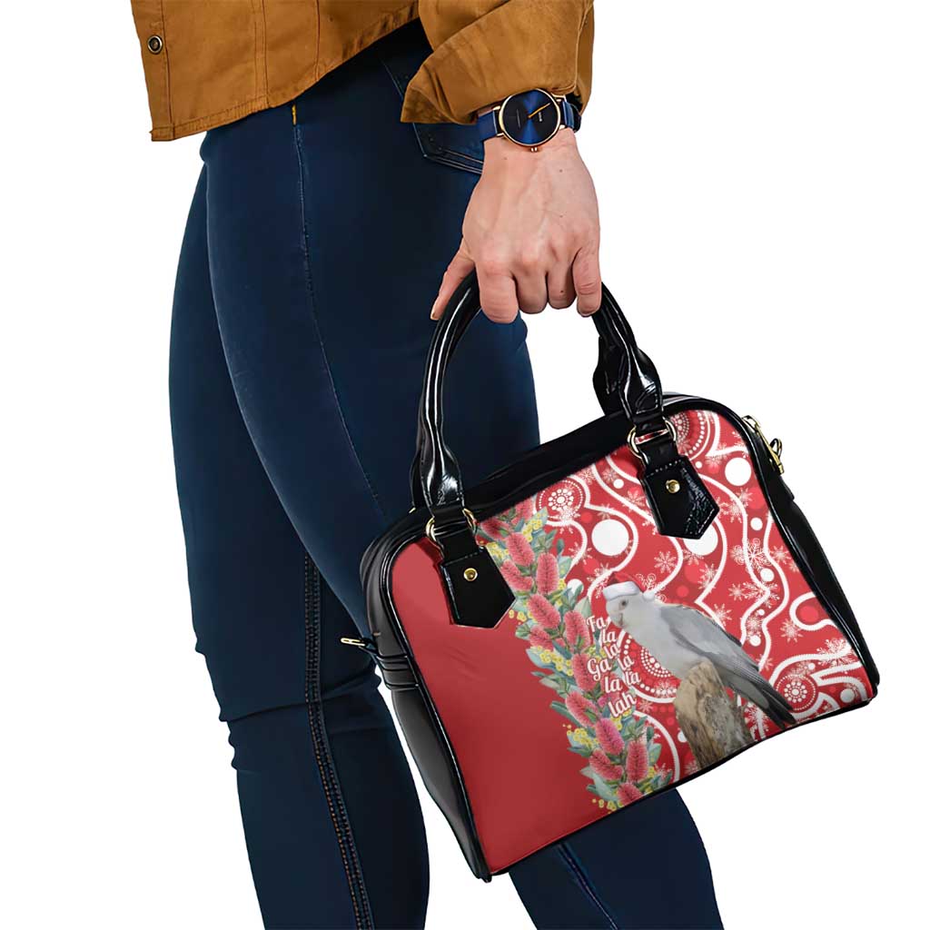 Blue Galah Mutation Christmas Australia Shoulder Handbag Falalalala Galalah Bottlebrush Red Aboriginal Art - Aussie Hoodie