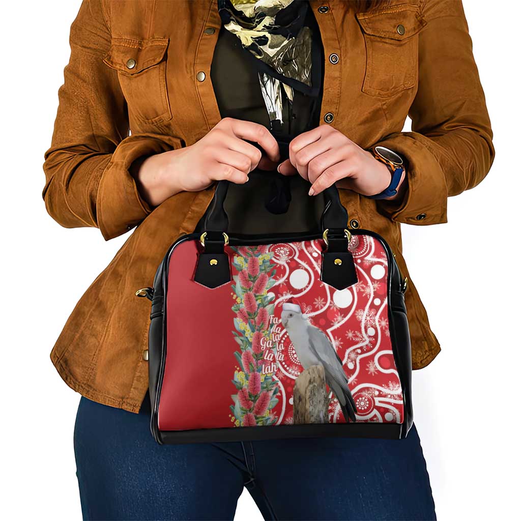 Blue Galah Mutation Christmas Australia Shoulder Handbag Falalalala Galalah Bottlebrush Red Aboriginal Art - Aussie Hoodie
