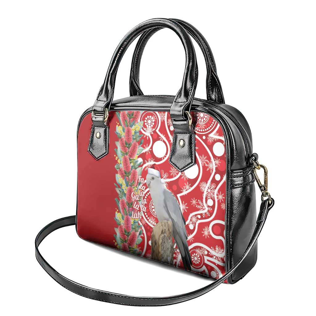 Blue Galah Mutation Christmas Australia Shoulder Handbag Falalalala Galalah Bottlebrush Red Aboriginal Art - Aussie Hoodie