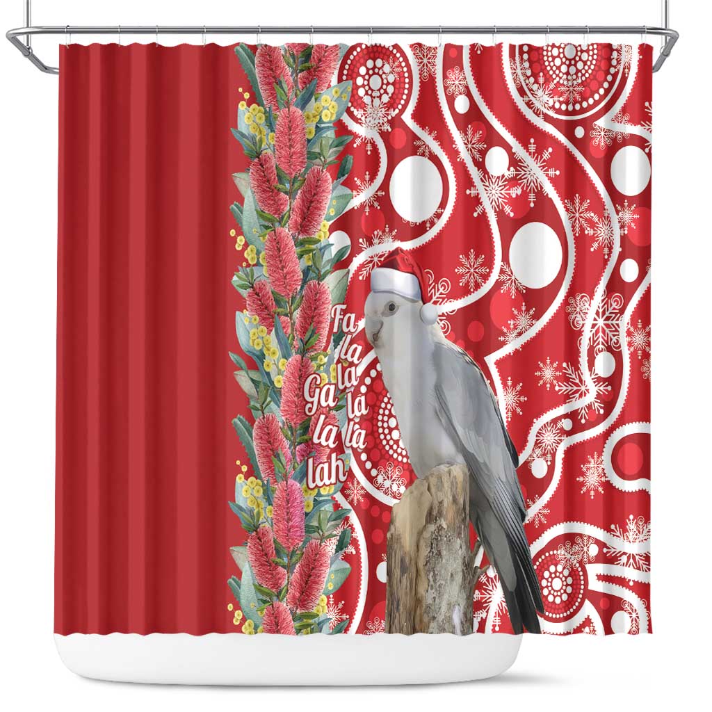 Blue Galah Mutation Christmas Australia Shower Curtain Falalalala Galalah Bottlebrush Red Aboriginal Art - Aussie Hoodie