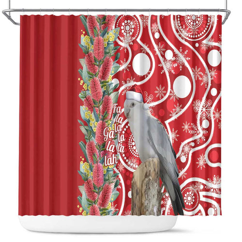 Blue Galah Mutation Christmas Australia Shower Curtain Falalalala Galalah Bottlebrush Red Aboriginal Art - Aussie Hoodie