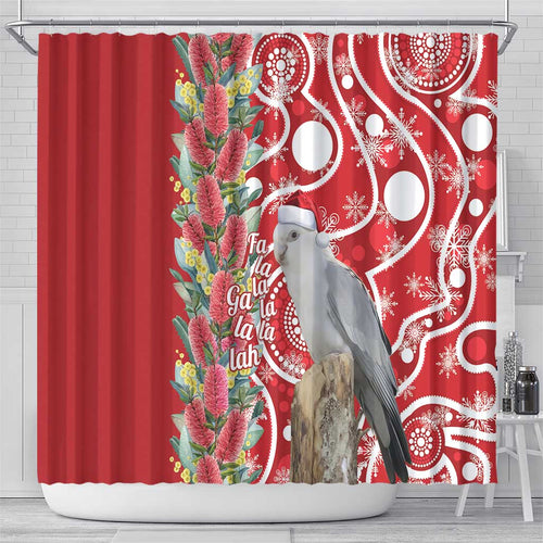 Blue Galah Mutation Christmas Australia Shower Curtain Falalalala Galalah Bottlebrush Red Aboriginal Art - Aussie Hoodie