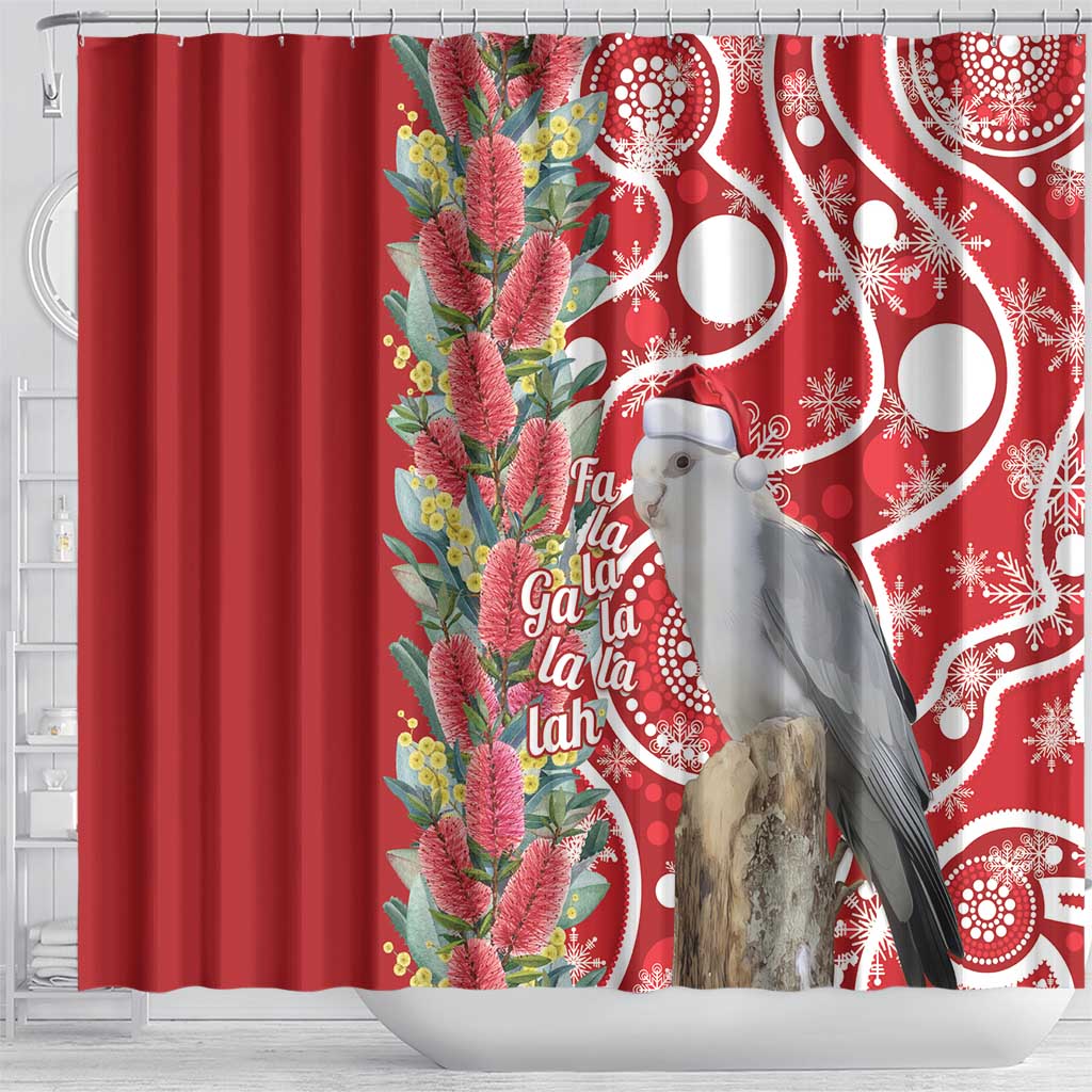 Blue Galah Mutation Christmas Australia Shower Curtain Falalalala Galalah Bottlebrush Red Aboriginal Art - Aussie Hoodie