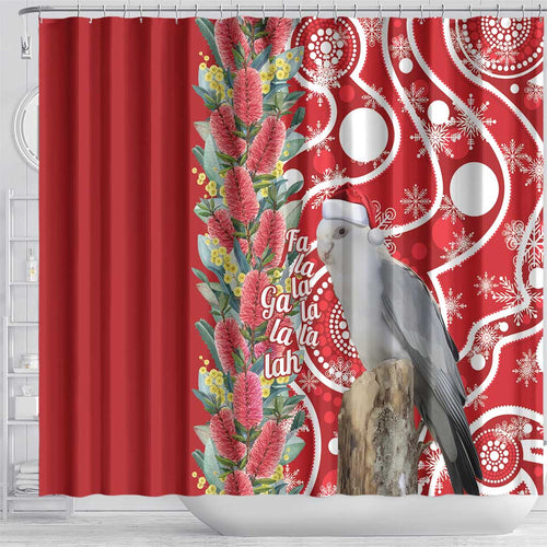 Blue Galah Mutation Christmas Australia Shower Curtain Falalalala Galalah Bottlebrush Red Aboriginal Art - Aussie Hoodie