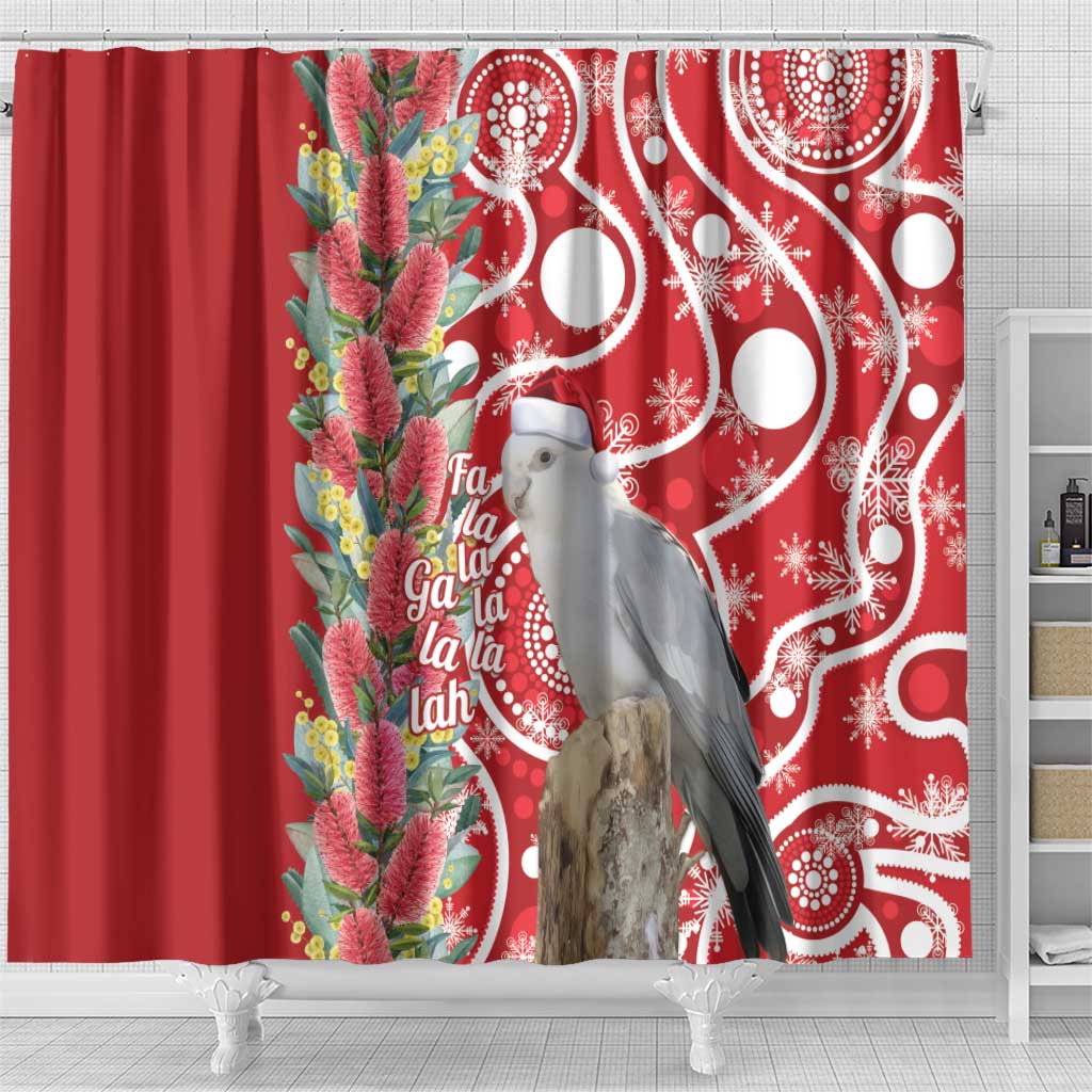Blue Galah Mutation Christmas Australia Shower Curtain Falalalala Galalah Bottlebrush Red Aboriginal Art - Aussie Hoodie