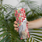 Blue Galah Mutation Christmas Australia Skinny Tumbler Falalalala Galalah Bottlebrush Red Aboriginal Art - Aussie Hoodie