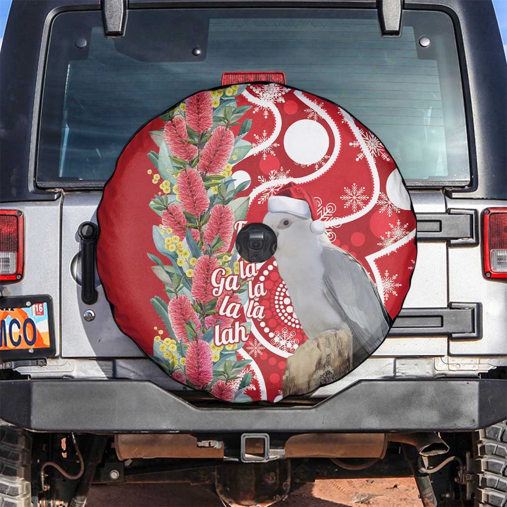 Blue Galah Mutation Christmas Australia Spare Tire Cover Falalalala Galalah Bottlebrush Red Aboriginal Art - Aussie Hoodie