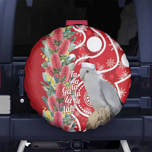 Blue Galah Mutation Christmas Australia Spare Tire Cover Falalalala Galalah Bottlebrush Red Aboriginal Art - Aussie Hoodie