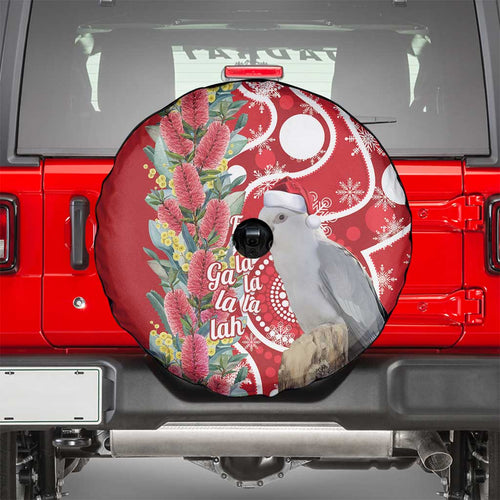 Blue Galah Mutation Christmas Australia Spare Tire Cover Falalalala Galalah Bottlebrush Red Aboriginal Art - Aussie Hoodie