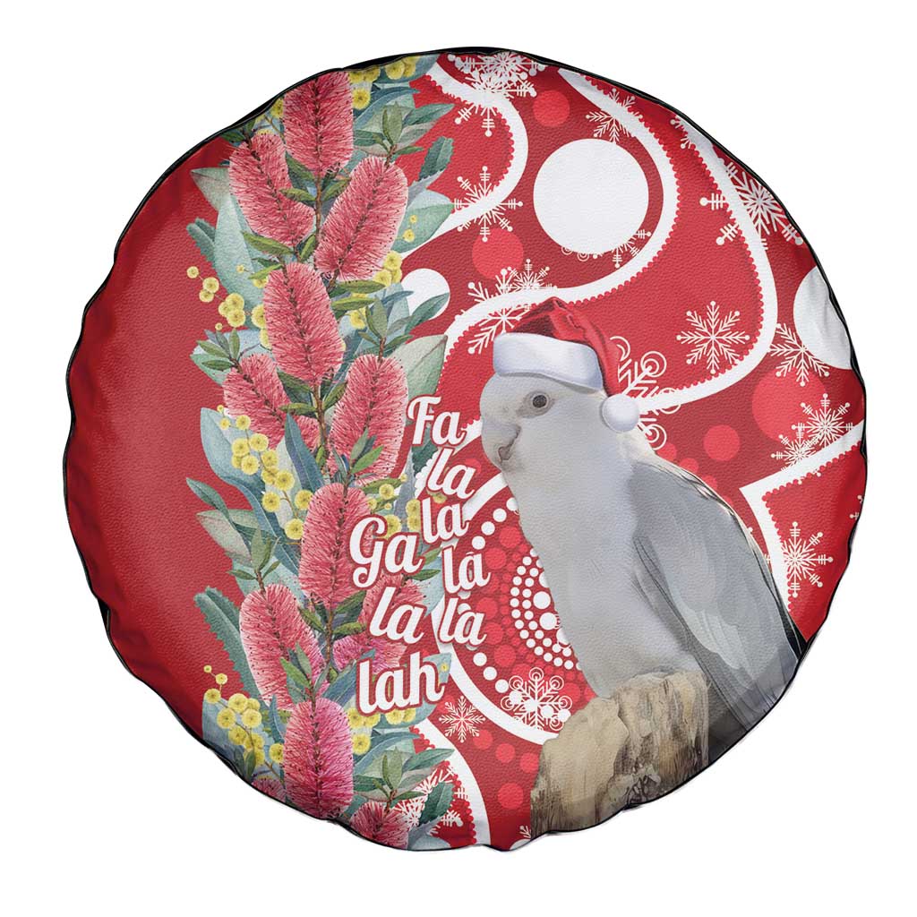 Blue Galah Mutation Christmas Australia Spare Tire Cover Falalalala Galalah Bottlebrush Red Aboriginal Art - Aussie Hoodie
