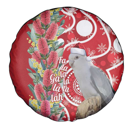 Blue Galah Mutation Christmas Australia Spare Tire Cover Falalalala Galalah Bottlebrush Red Aboriginal Art - Aussie Hoodie