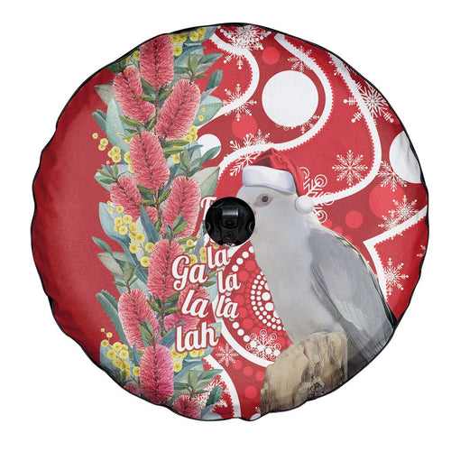Blue Galah Mutation Christmas Australia Spare Tire Cover Falalalala Galalah Bottlebrush Red Aboriginal Art - Aussie Hoodie