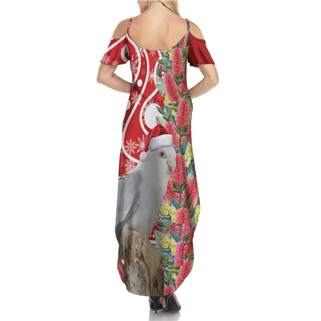 Blue Galah Mutation Christmas Australia Summer Maxi Dress Falalalala Galalah Bottlebrush Red Aboriginal Art - Aussie Hoodie