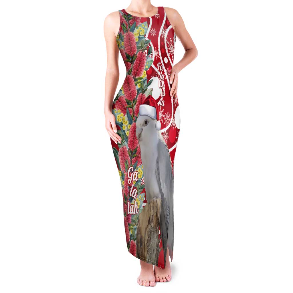 Blue Galah Mutation Christmas Australia Tank Maxi Dress Falalalala Galalah Bottlebrush Red Aboriginal Art - Aussie Hoodie