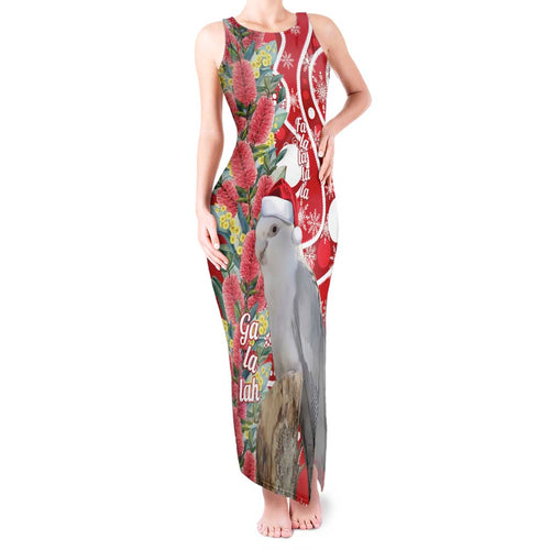Blue Galah Mutation Christmas Australia Tank Maxi Dress Falalalala Galalah Bottlebrush Red Aboriginal Art - Aussie Hoodie