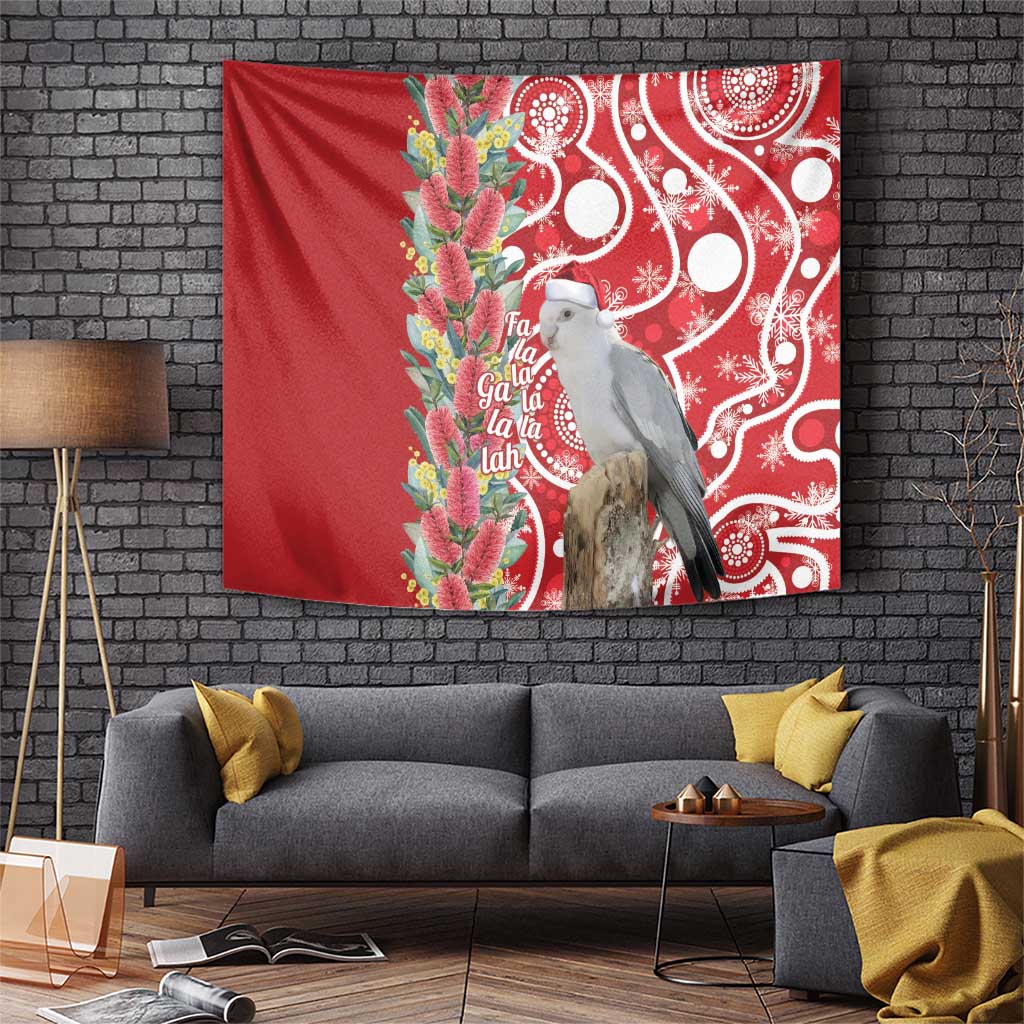 Blue Galah Mutation Christmas Australia Tapestry Falalalala Galalah Bottlebrush Red Aboriginal Art - Aussie Hoodie