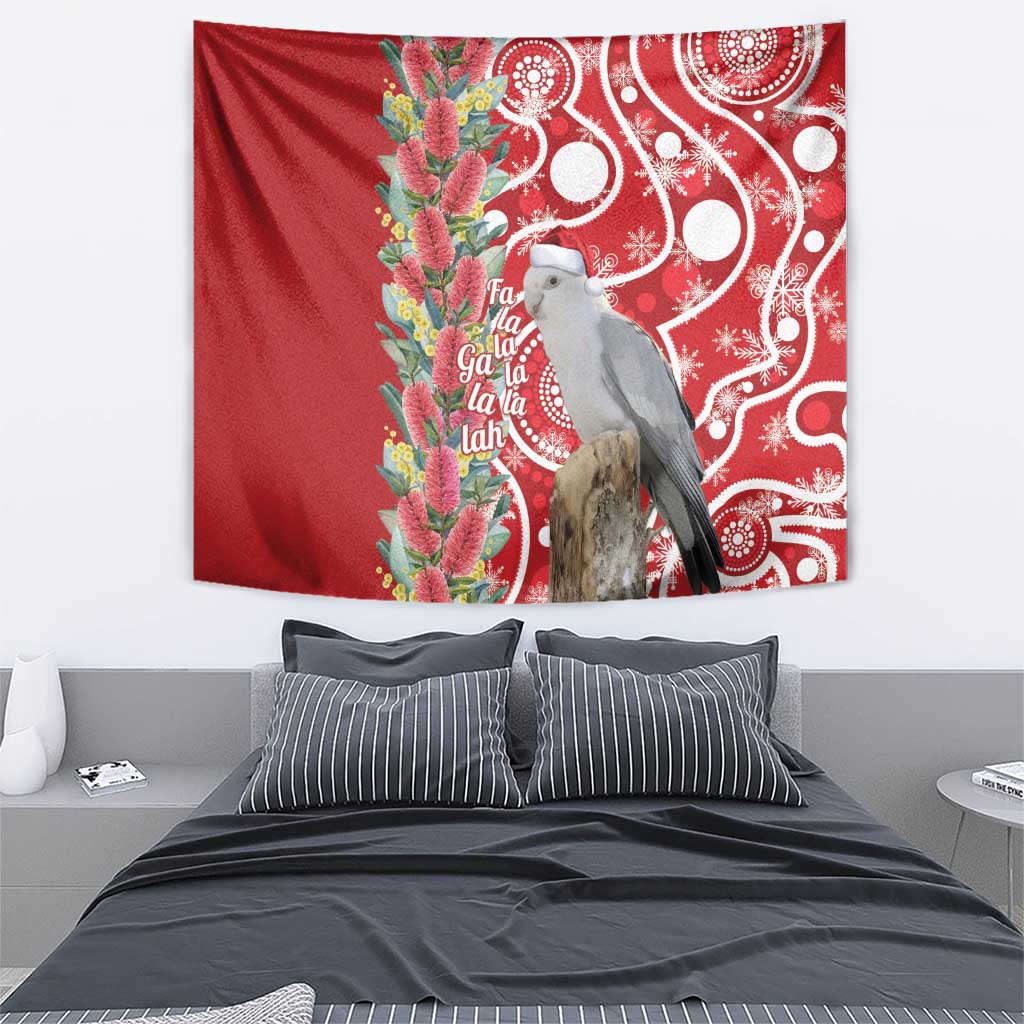 Blue Galah Mutation Christmas Australia Tapestry Falalalala Galalah Bottlebrush Red Aboriginal Art - Aussie Hoodie