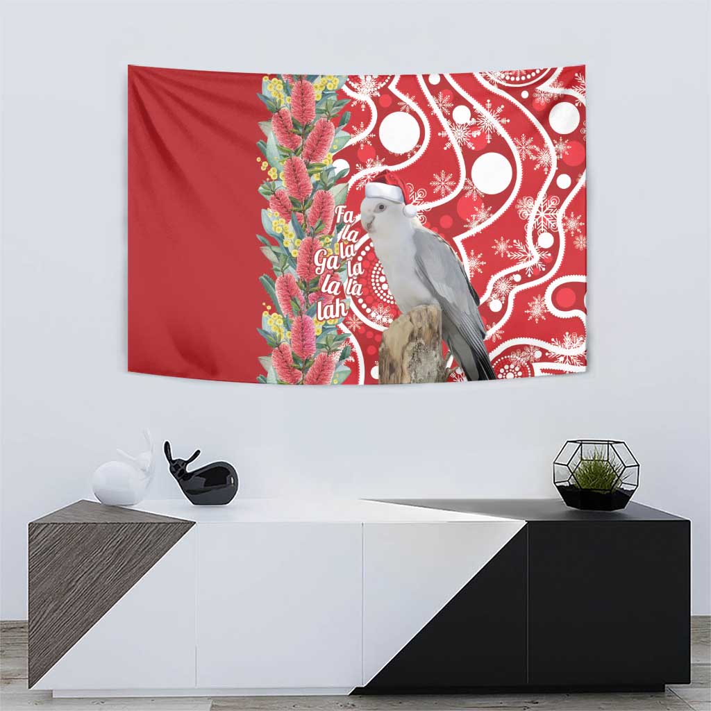 Blue Galah Mutation Christmas Australia Tapestry Falalalala Galalah Bottlebrush Red Aboriginal Art - Aussie Hoodie