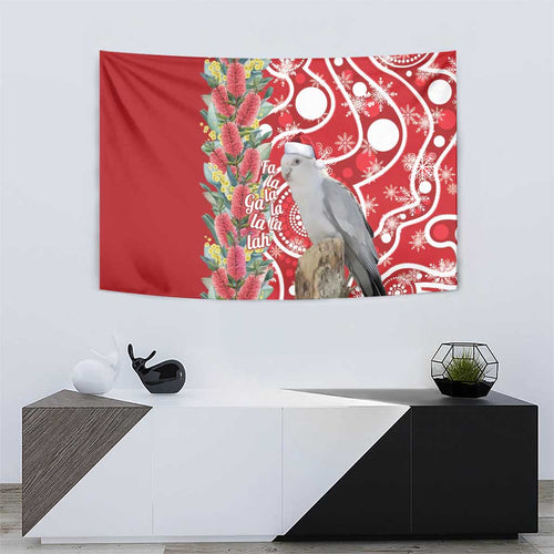 Blue Galah Mutation Christmas Australia Tapestry Falalalala Galalah Bottlebrush Red Aboriginal Art - Aussie Hoodie