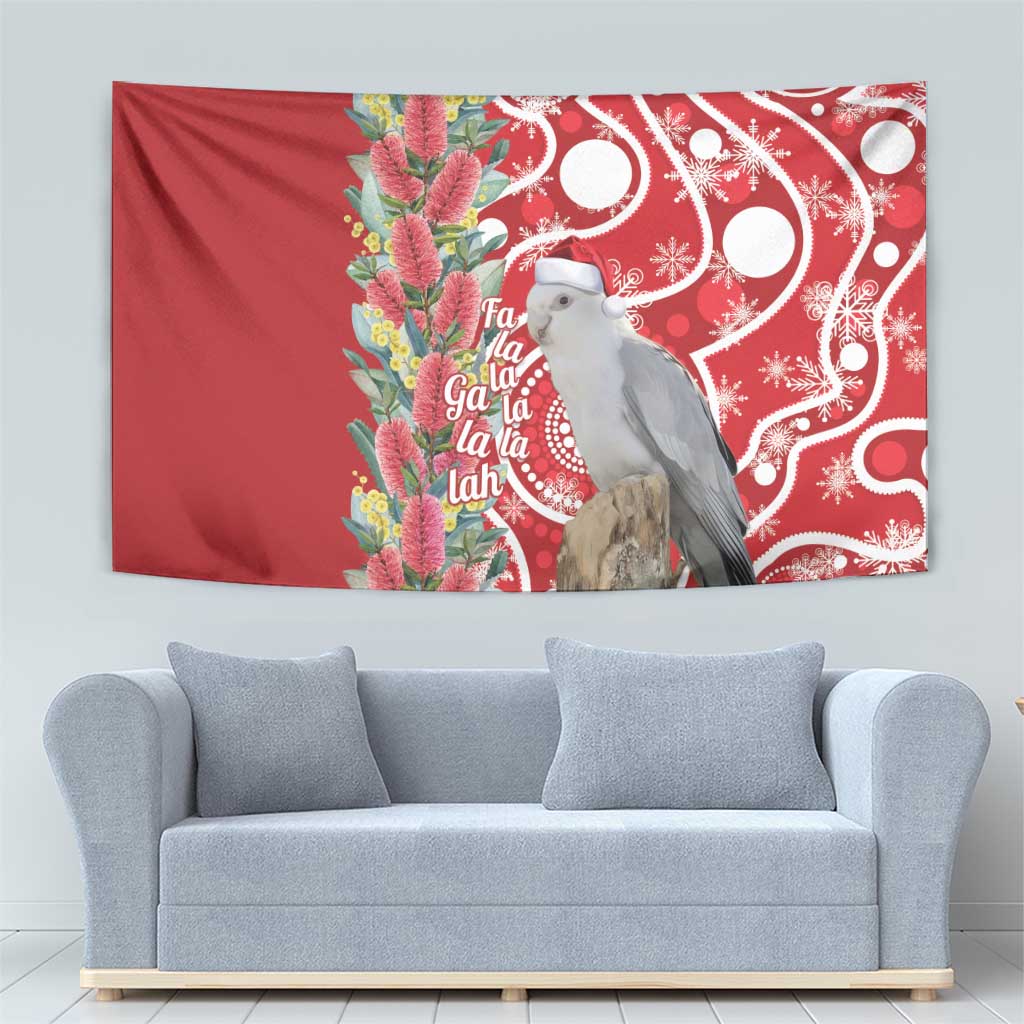 Blue Galah Mutation Christmas Australia Tapestry Falalalala Galalah Bottlebrush Red Aboriginal Art - Aussie Hoodie