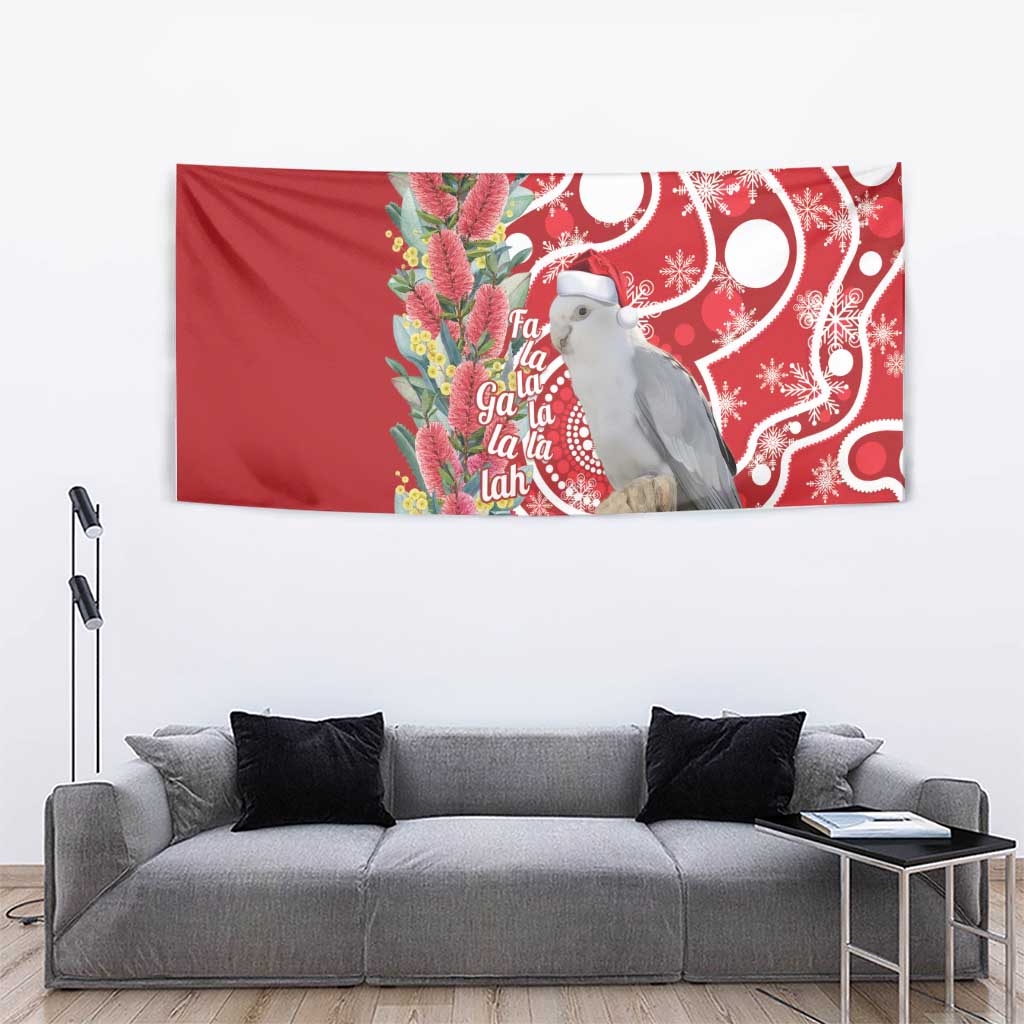 Blue Galah Mutation Christmas Australia Tapestry Falalalala Galalah Bottlebrush Red Aboriginal Art - Aussie Hoodie