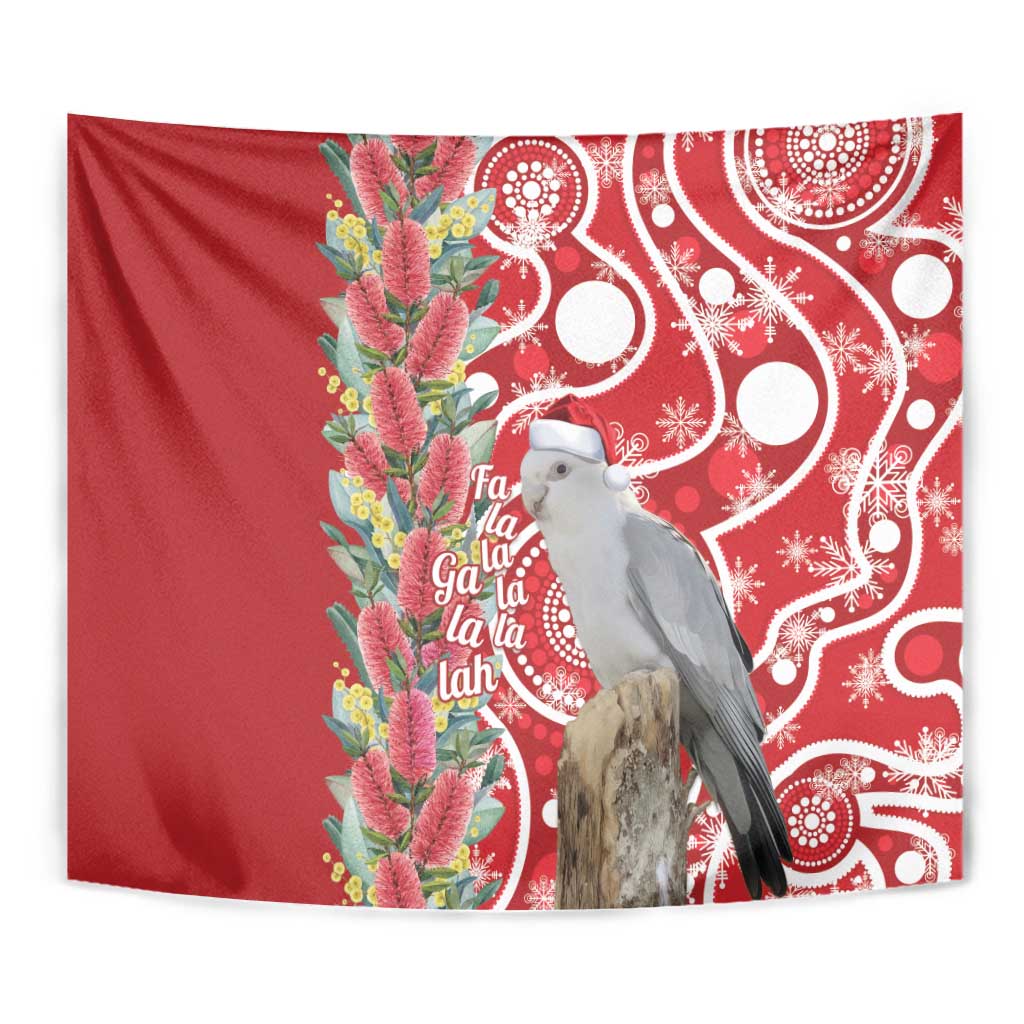 Blue Galah Mutation Christmas Australia Tapestry Falalalala Galalah Bottlebrush Red Aboriginal Art - Aussie Hoodie