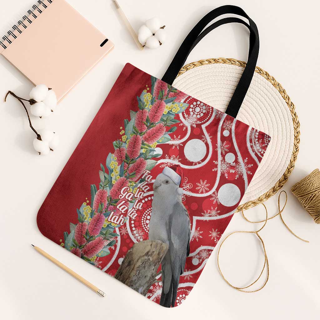 Blue Galah Mutation Christmas Australia Tote Bag Falalalala Galalah Bottlebrush Red Aboriginal Art - Aussie Hoodie