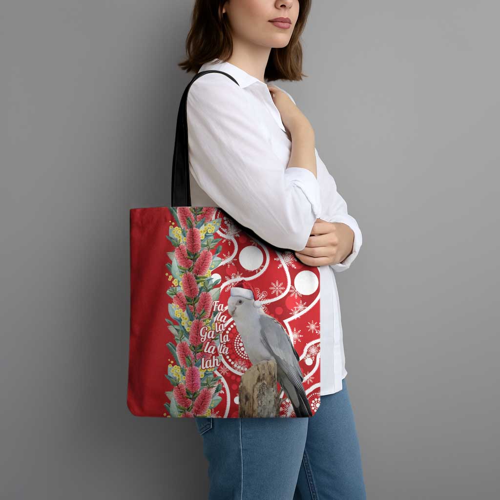 Blue Galah Mutation Christmas Australia Tote Bag Falalalala Galalah Bottlebrush Red Aboriginal Art - Aussie Hoodie