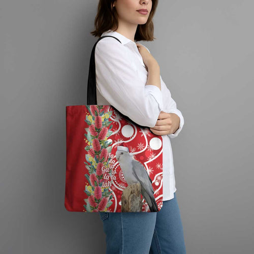 Blue Galah Mutation Christmas Australia Tote Bag Falalalala Galalah Bottlebrush Red Aboriginal Art - Aussie Hoodie