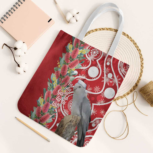 Blue Galah Mutation Christmas Australia Tote Bag Falalalala Galalah Bottlebrush Red Aboriginal Art - Aussie Hoodie