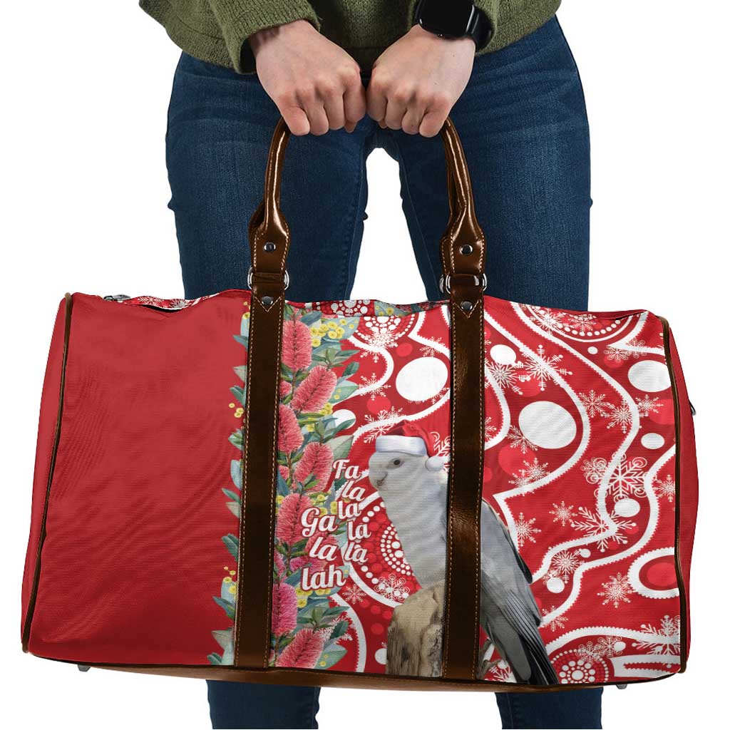 Blue Galah Mutation Christmas Australia Travel Bag Falalalala Galalah Bottlebrush Red Aboriginal Art - Aussie Hoodie