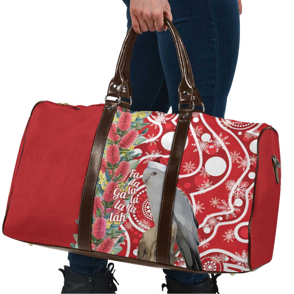 Blue Galah Mutation Christmas Australia Travel Bag Falalalala Galalah Bottlebrush Red Aboriginal Art - Aussie Hoodie