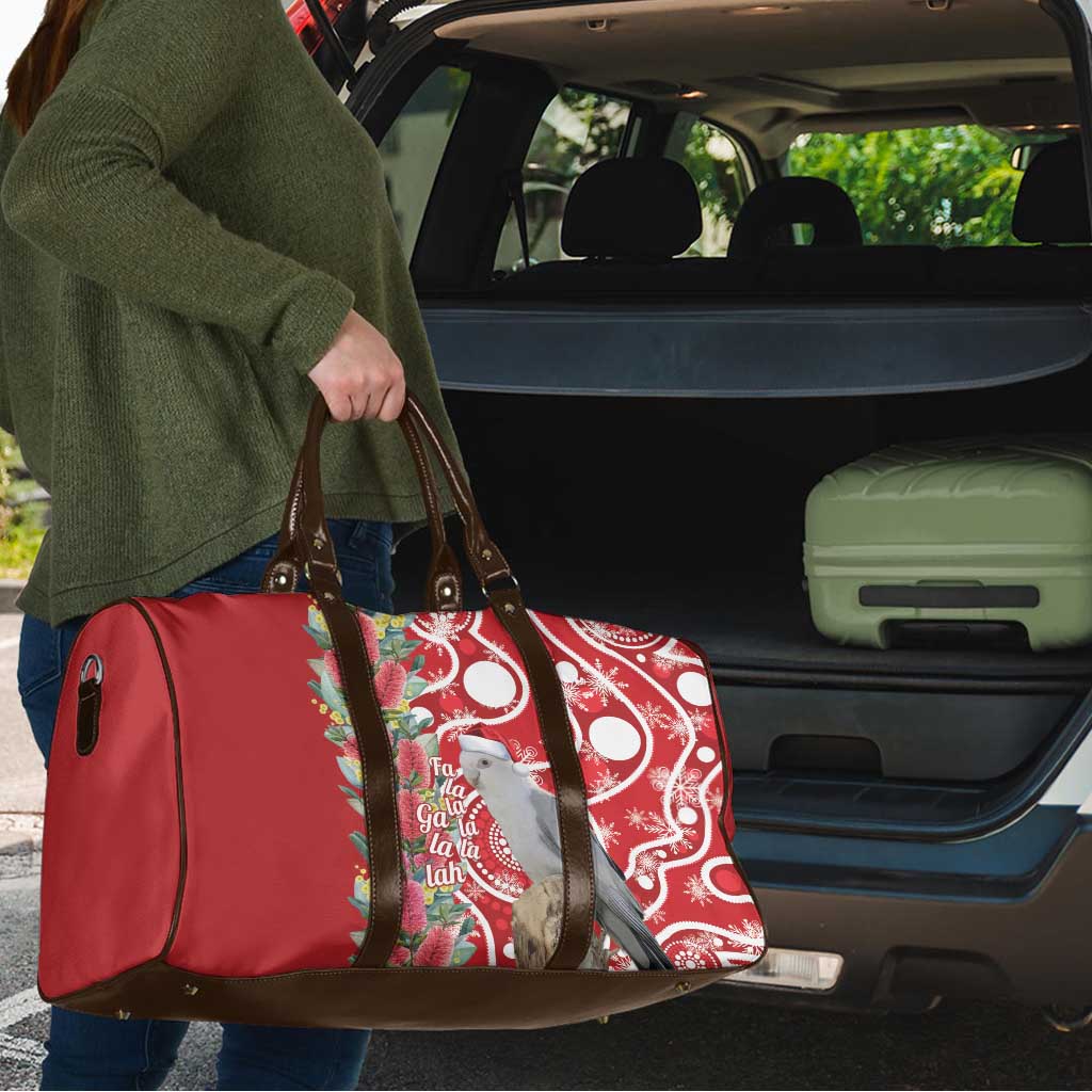 Blue Galah Mutation Christmas Australia Travel Bag Falalalala Galalah Bottlebrush Red Aboriginal Art - Aussie Hoodie
