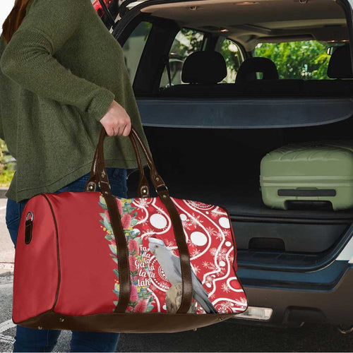 Blue Galah Mutation Christmas Australia Travel Bag Falalalala Galalah Bottlebrush Red Aboriginal Art - Aussie Hoodie