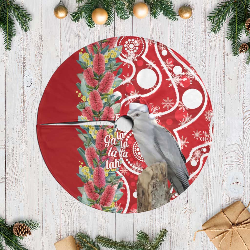 Blue Galah Mutation Christmas Australia Tree Skirt Falalalala Galalah Bottlebrush Red Aboriginal Art - Aussie Hoodie