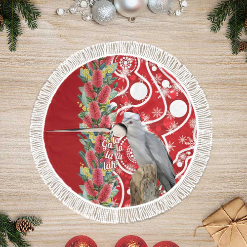 Blue Galah Mutation Christmas Australia Tree Skirt Falalalala Galalah Bottlebrush Red Aboriginal Art - Aussie Hoodie