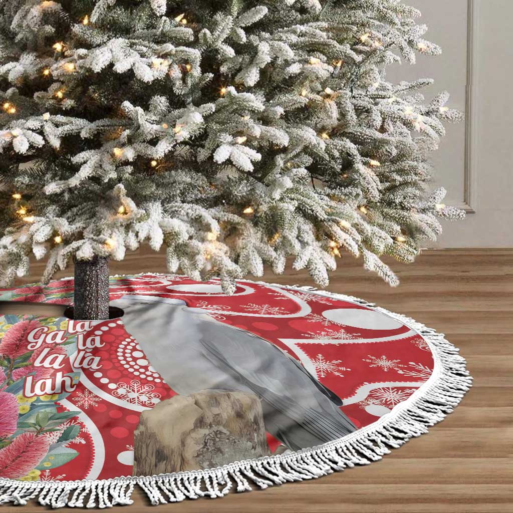 Blue Galah Mutation Christmas Australia Tree Skirt Falalalala Galalah Bottlebrush Red Aboriginal Art - Aussie Hoodie
